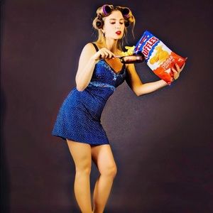 Pajamas baby-doll polka dot print M size